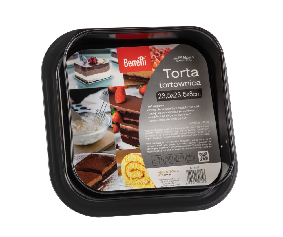 Tortownica kwadratowa Torta 23,5x23,5x8 cm